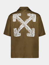 Off-White Beech Brown White Scribble Arrow Cotton Shirt