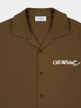 Off-White Beech Brown White Scribble Arrow Cotton Shirt