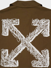 Off-White Beech Brown White Scribble Arrow Cotton Shirt