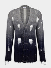 Off-White Distressed Mohair Gradient-Effect Cardigan