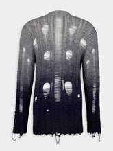 Off-White Distressed Mohair Gradient-Effect Cardigan