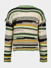 Off-White Green Premium Quality Striped Knit Cardigan