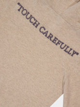 Off-White Beige Melange Anthracite Quote Wool-Cashmere Knit Sweatshirt