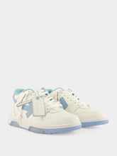 Off-White White and Light Blue Out of Office Sneakers