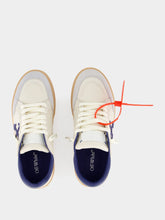 Off-White Beige and Blue Vulcanized Low-Top Sneakers