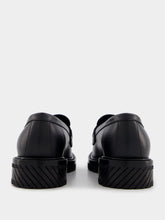 Off-White Leather Loafers with Debossed Logo