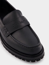 Off-White Leather Loafers with Debossed Logo
