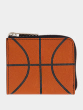 Off-White Orange Basketball Zip-Around Wallet in Calfskin