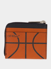 Off-White Orange Basketball Zip-Around Wallet in Calfskin