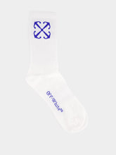 Off-White White and Blue Cotton Mid-Calf Socks
