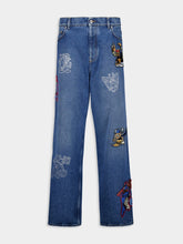 Off-White Blue Character Diag Straight Jeans