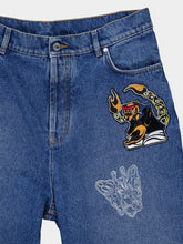 Off-White Blue Character Diag Straight Jeans