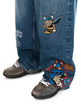 Off-White Blue Character Diag Straight Jeans