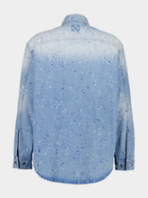 Off-White Blue Paint Effect Military Denim Shirt