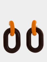 Marni Orange and Brown Resin Chain Earrings