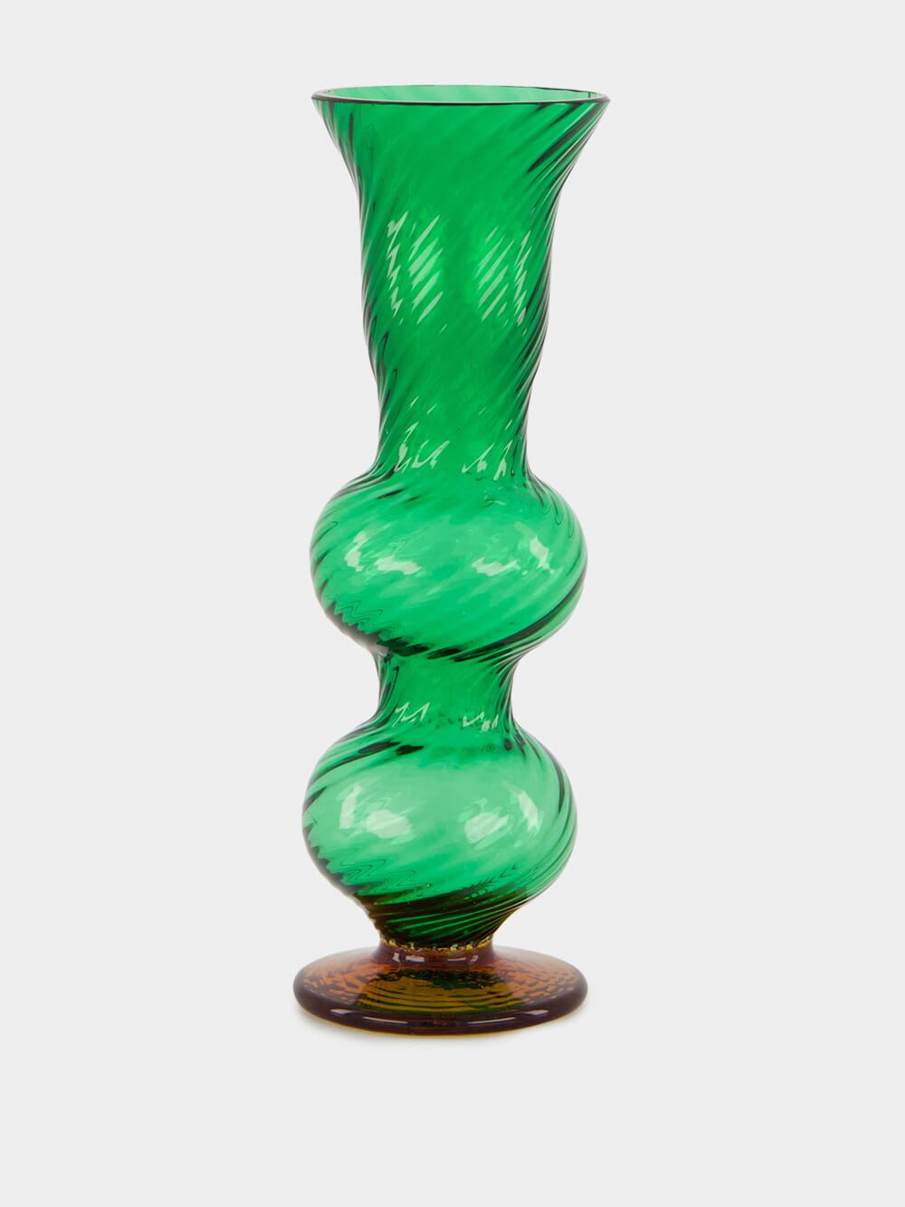 Green Murano Glass Bubble Candlestick