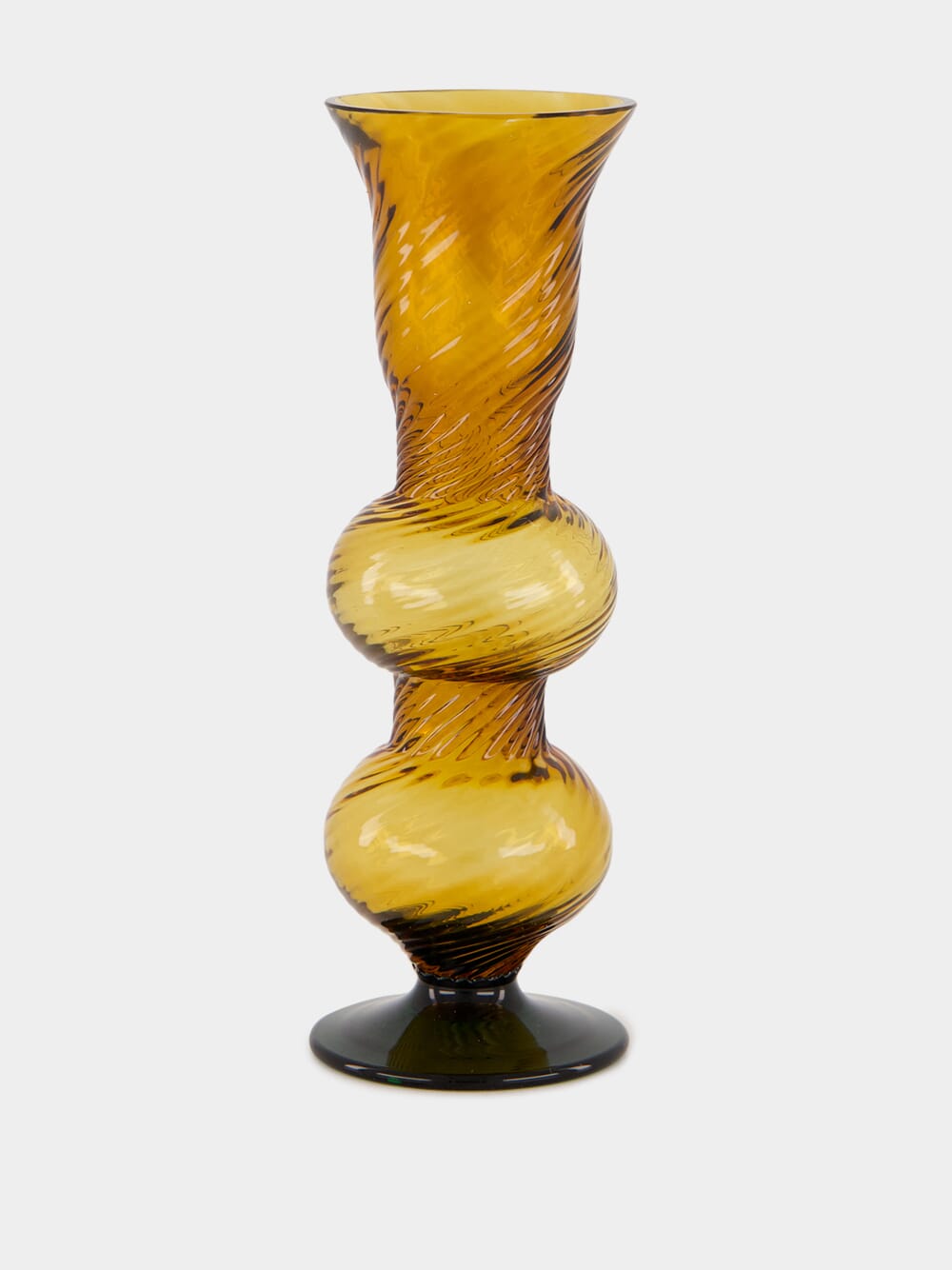 Amber Murano Glass Bubble Candlestick