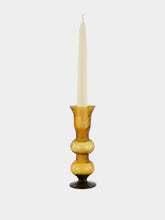 La DoubleJ Amber Murano Glass Bubble Candlestick