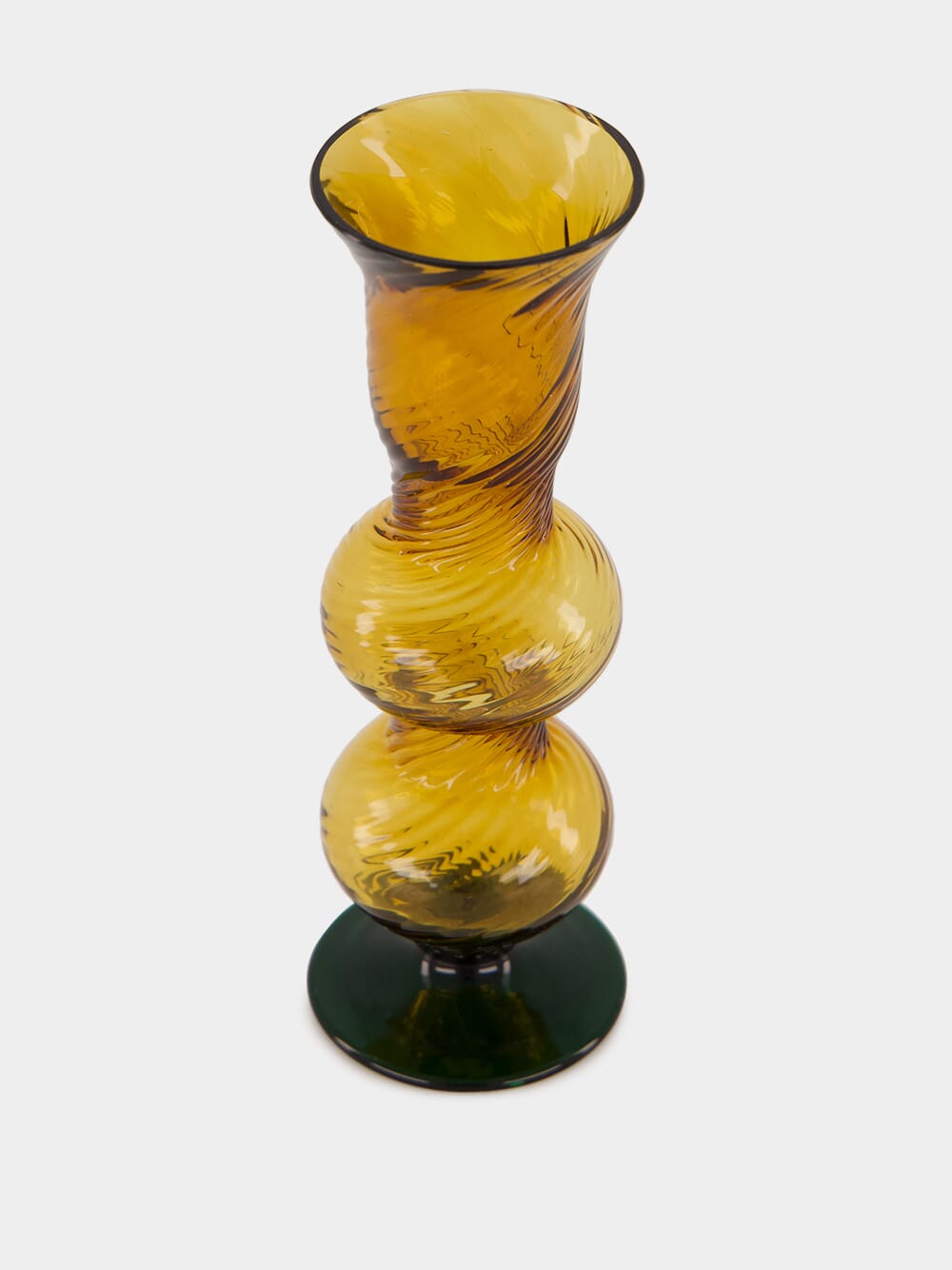 Amber Murano Glass Bubble Candlestick