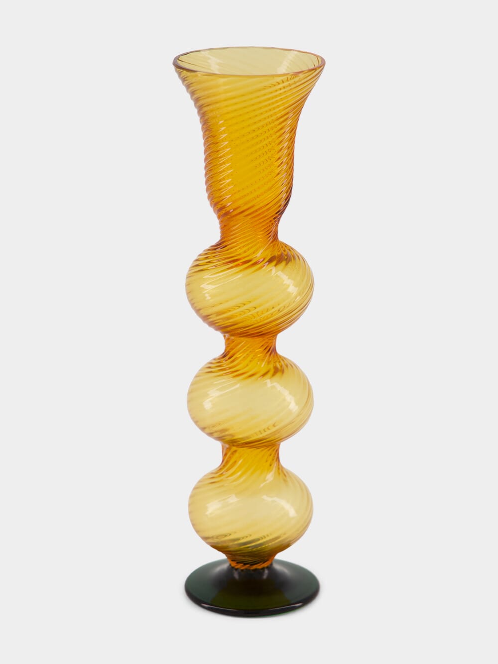 Amber Murano Glass Bubble Candlestick