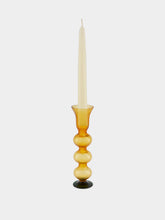 La DoubleJ Amber Murano Glass Bubble Candlestick