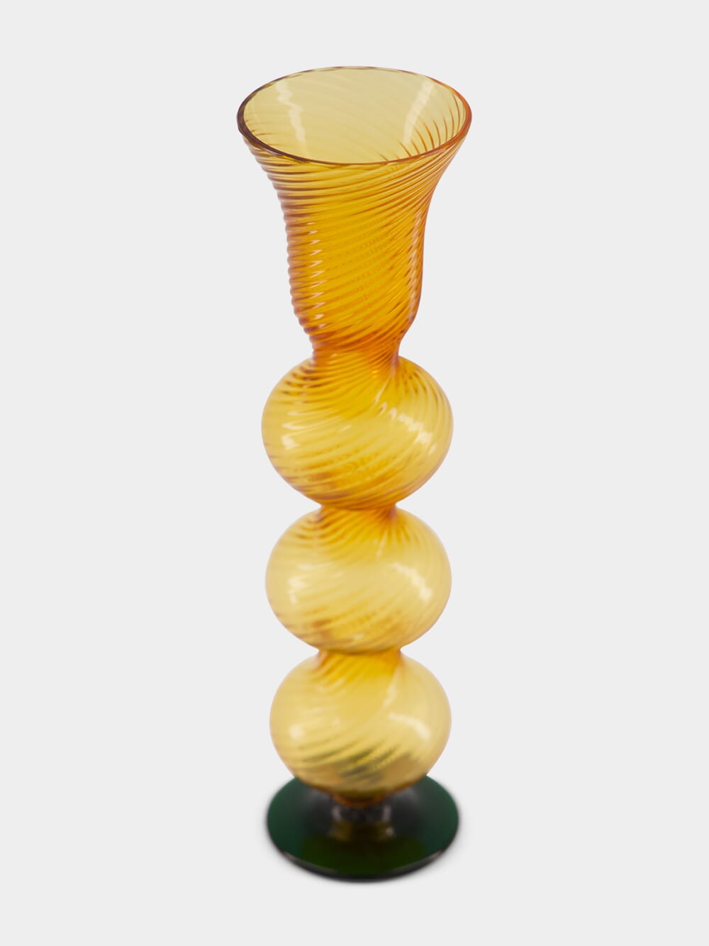 Amber Murano Glass Bubble Candlestick