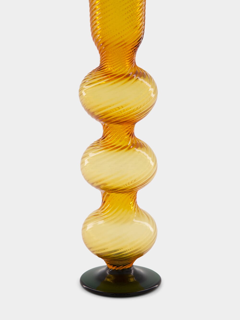 Amber Murano Glass Bubble Candlestick