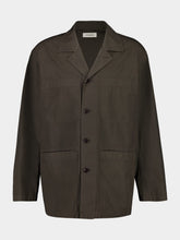 Lemaire Dark Brown Cotton Workwear Shirt Jacket