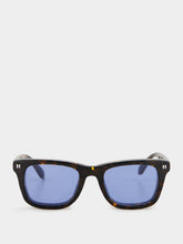 Off-White Havana and Blue Square Sunglasses