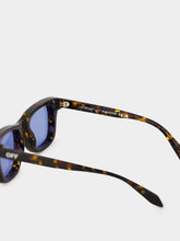 Off-White Havana and Blue Square Sunglasses