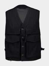 Black Wool Utility Gilet