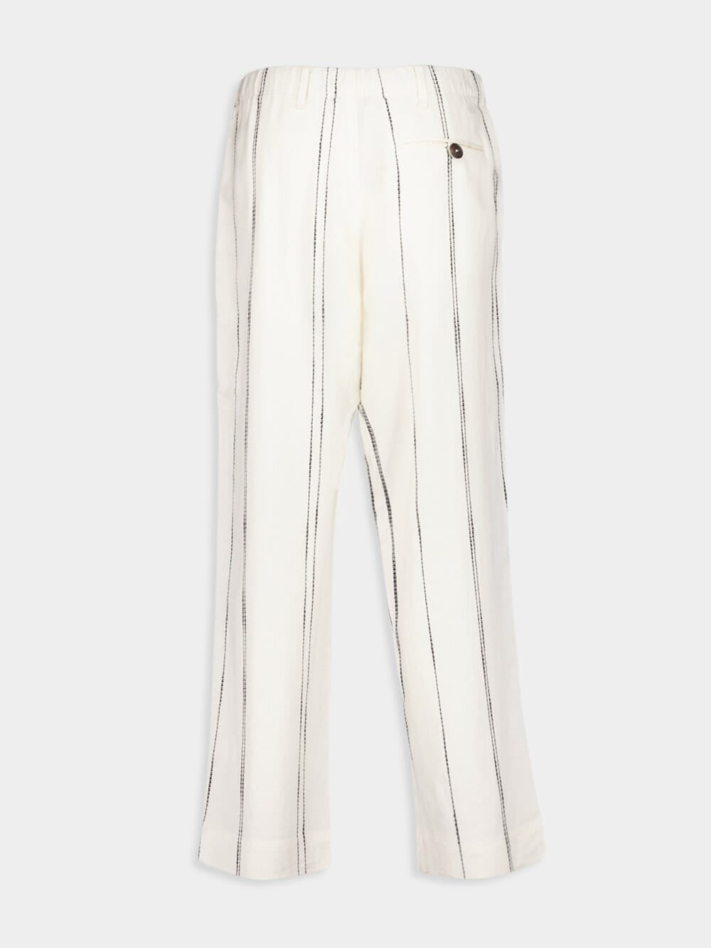 Cream Woven Stripe Trousers