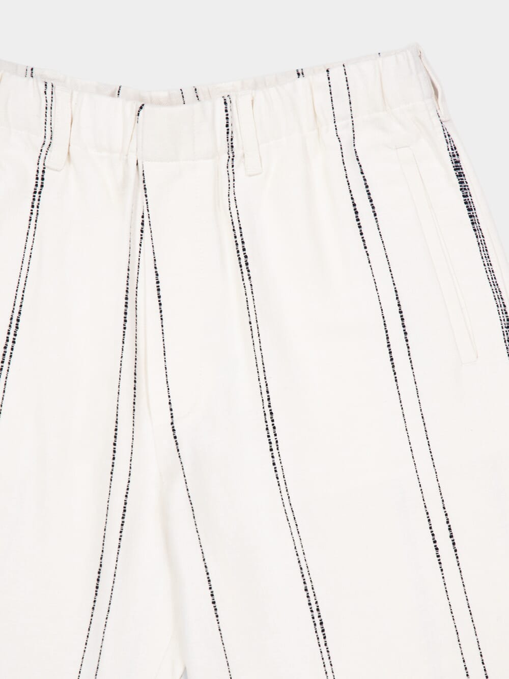 Cream Woven Stripe Trousers