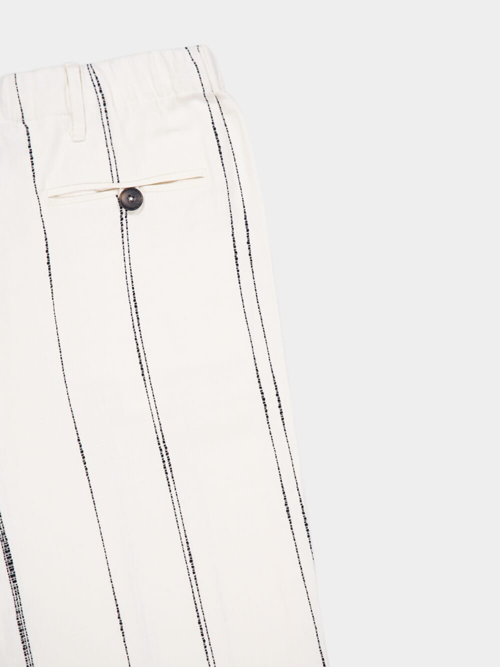 Cream Woven Stripe Trousers