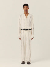 Commas Cream Woven Stripe Trousers