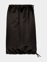 Prada Black Silk Satin Midi Skirt