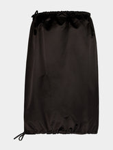 Prada Black Silk Satin Midi Skirt