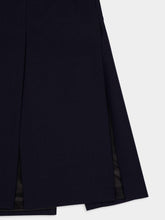 Prada Navy Blue Wool Hopsack Skirt