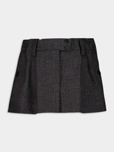 Prada Black and White Wool Gingham Miniskirt