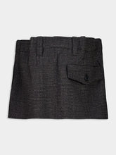 Prada Black and White Wool Gingham Miniskirt