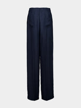 Prada Navy Blue Straight-Fit Silk Pants