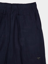 Prada Navy Blue Straight-Fit Silk Pants
