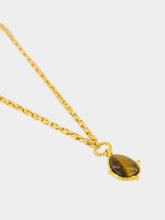 Gold Drop Pendant Necklace with Tiger Eye