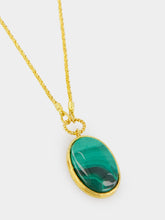 Sylvia Toledano Gold Talisman Reversible Necklace with Malachite and Tiger Eye