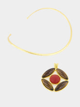 Sylvia Toledano Marquise Pendant Necklace with Smoky Quartz and Cornaline