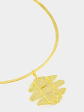 Sylvia Toledano Brutalist Gold Necklace with Malachite