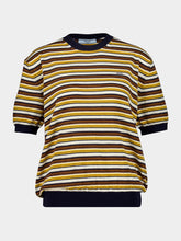 Prada Blue and Yellow Striped Cashmere Sweater
