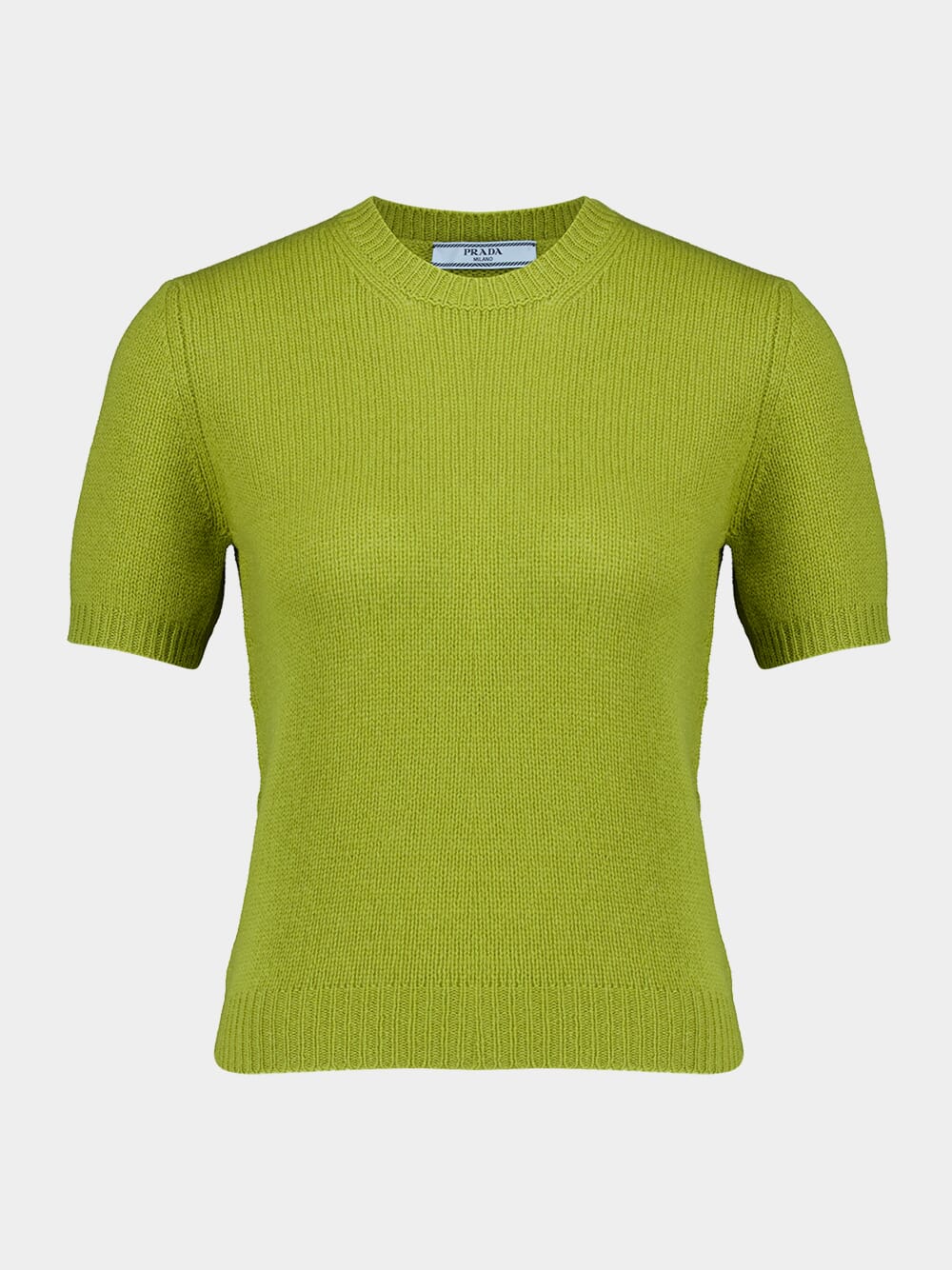 Pistachio Green Cashmere Short-Sleeve Sweater