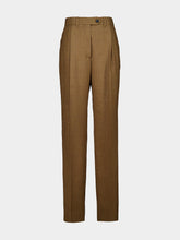 Prada Tobacco Brown Virgin Wool Wide-Leg Trousers