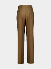 Prada Tobacco Brown Virgin Wool Wide-Leg Trousers